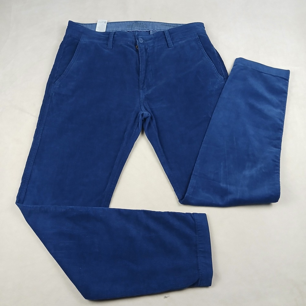 Levis 33x31 Mens Chino Pants Corduroy Navy Blue Flat Front